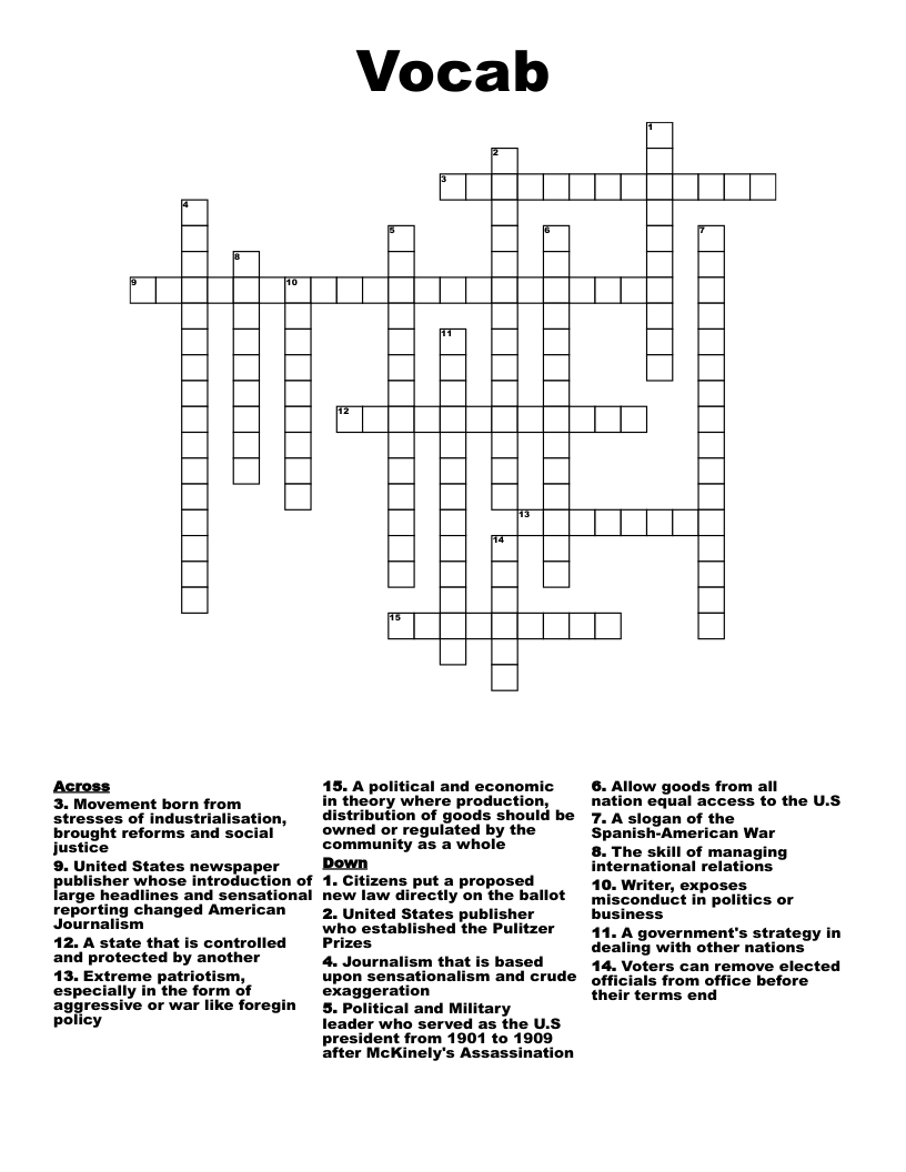 Vocab  Crossword
