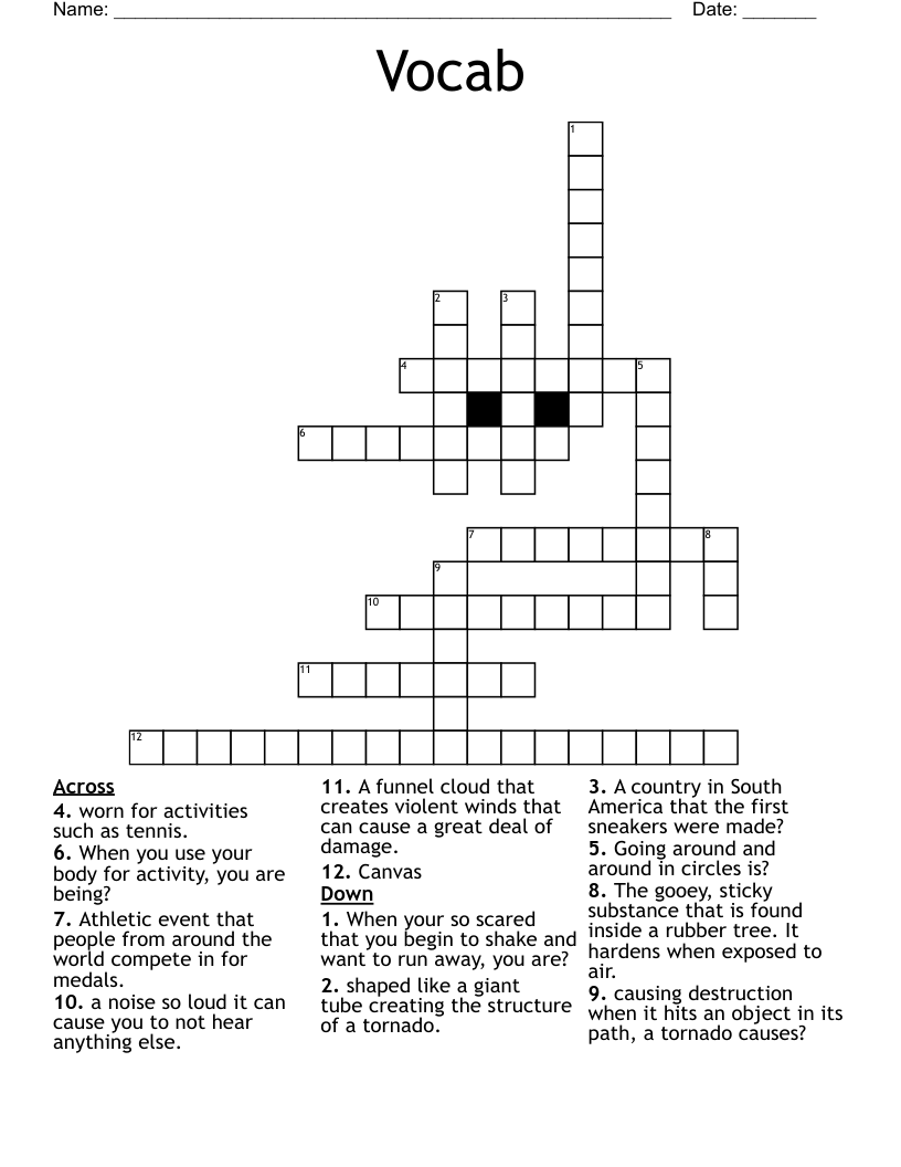 Vocab  Crossword