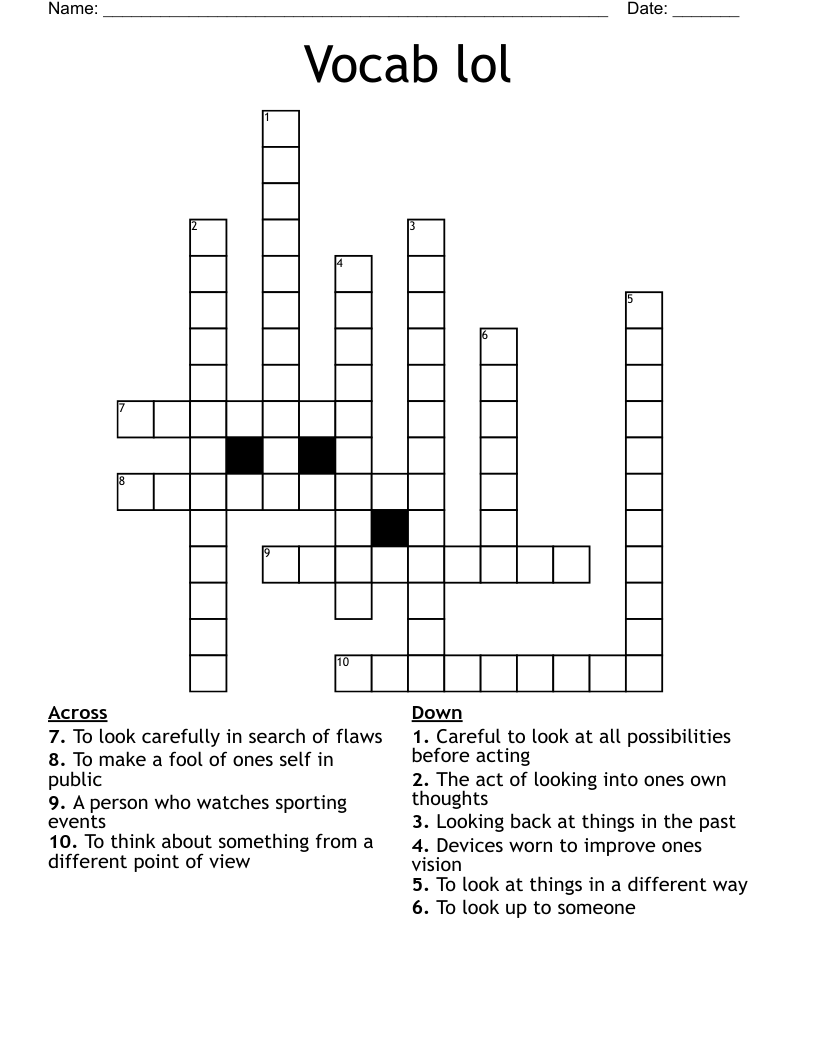 Vocab lol Crossword