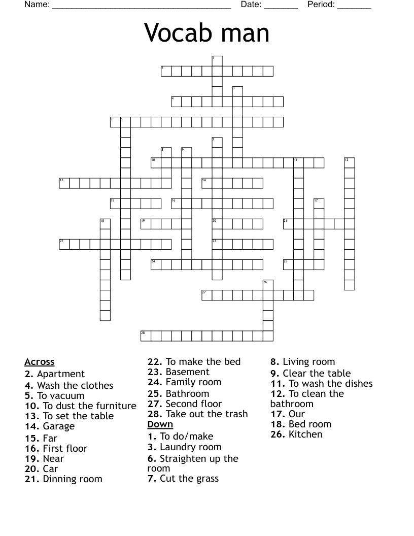 Vocab man Crossword