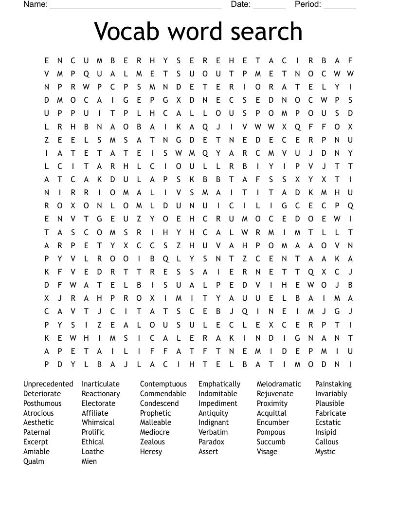 Vocab word search