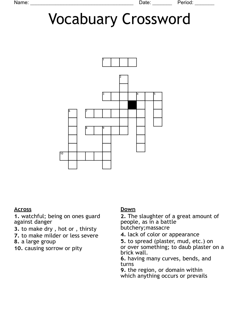 Vocabuary Crossword