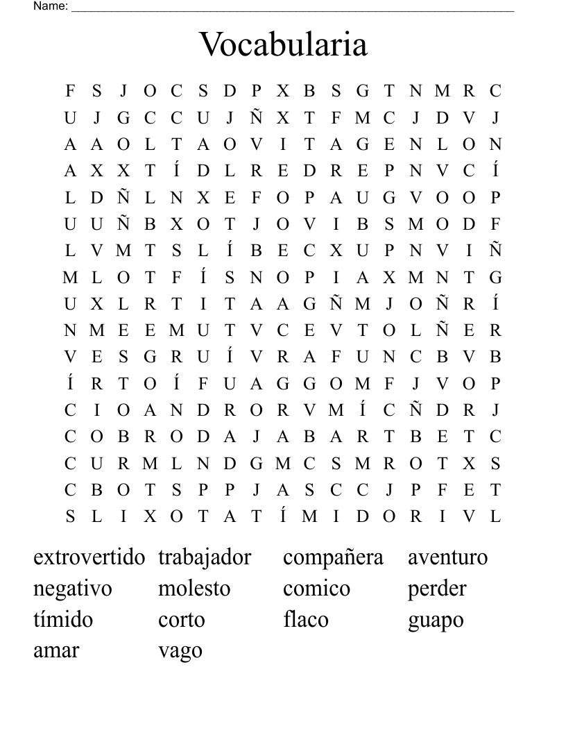 Vocabularia Word Search