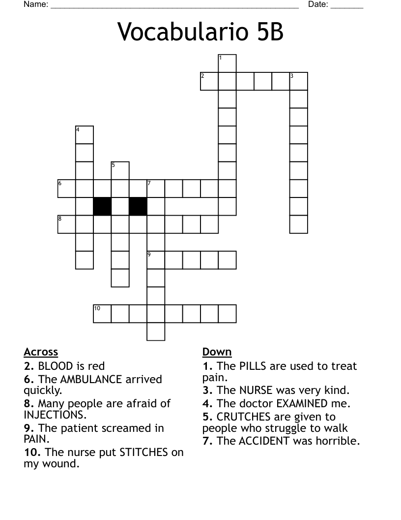 Vocabulario 5B Crossword