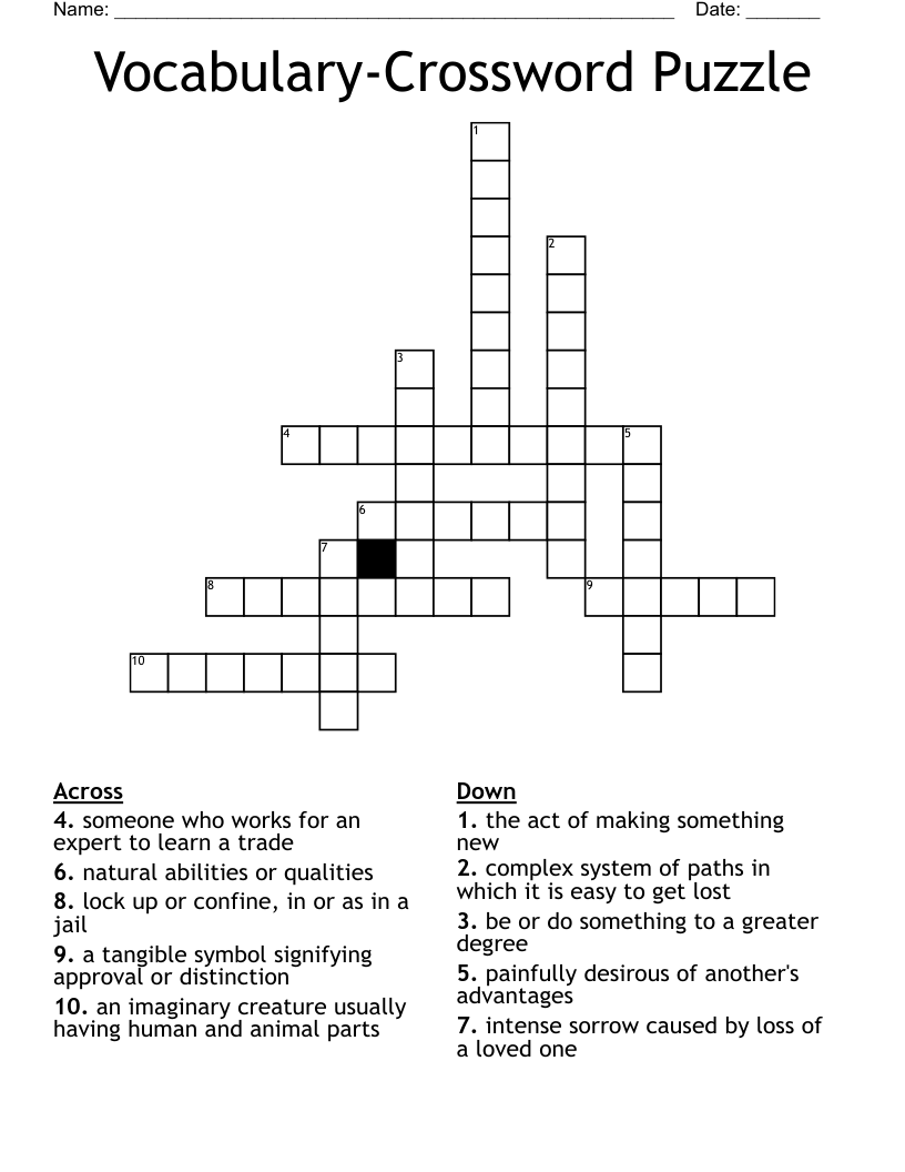 Vocabulary-Crossword Puzzle