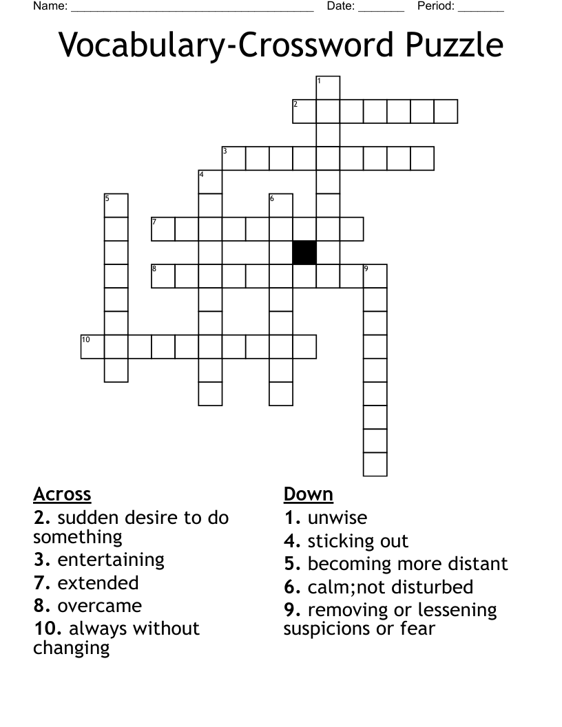 Vocabulary-Crossword Puzzle