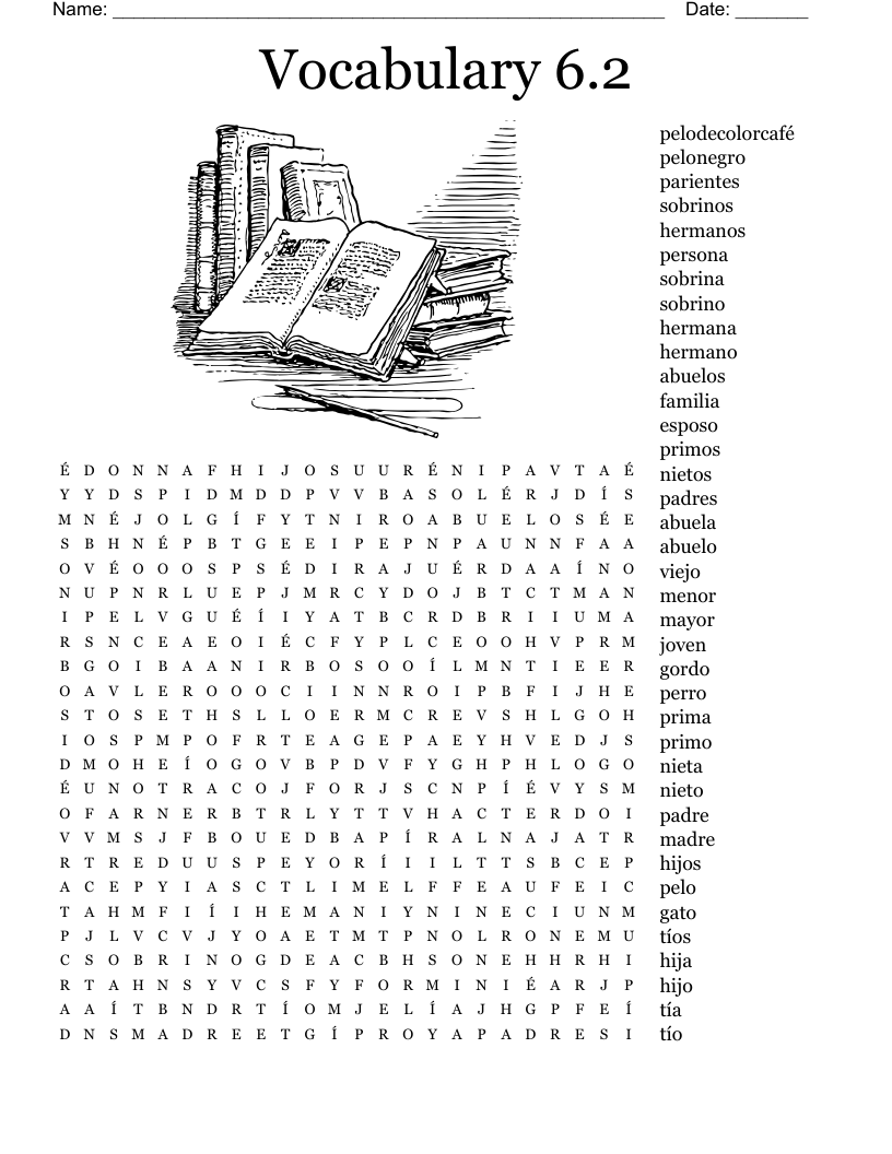 Vocabulary 6.2 Word Search