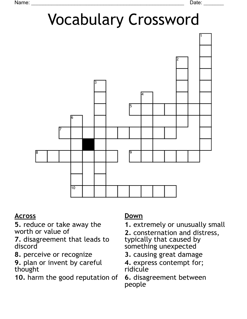 Vocabulary Crossword 