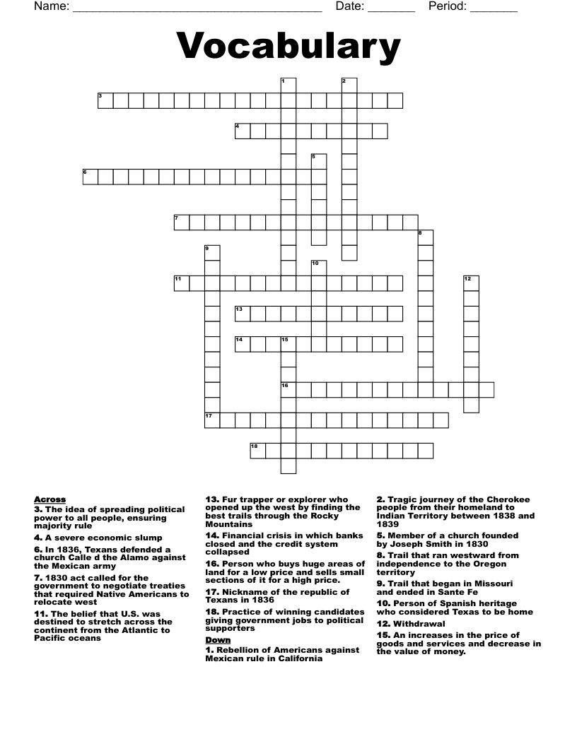 Vocabulary   Crossword