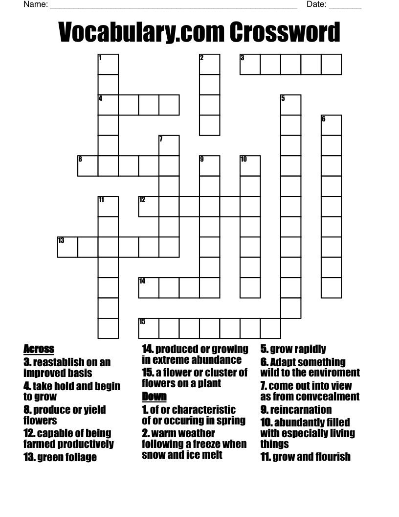 Vocabulary.com Crossword