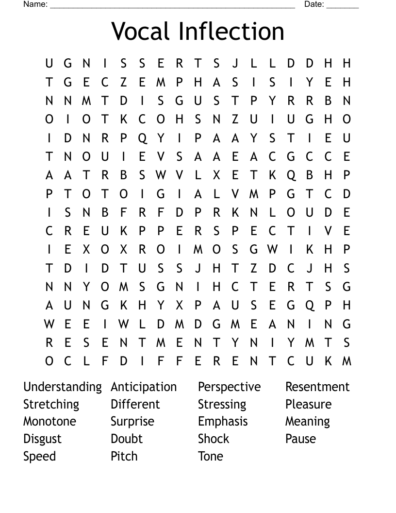 Vocal Inflection  Word Search