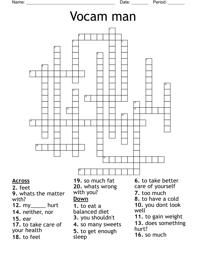 Vocam man Crossword