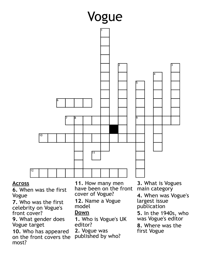 Vogue Crossword