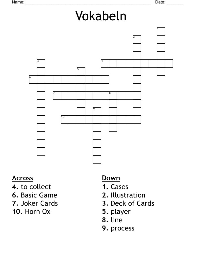Vokabeln Crossword