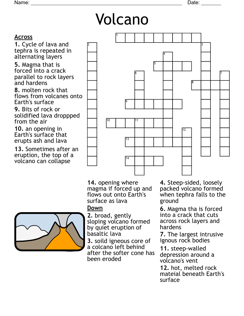 Volcano Crossword