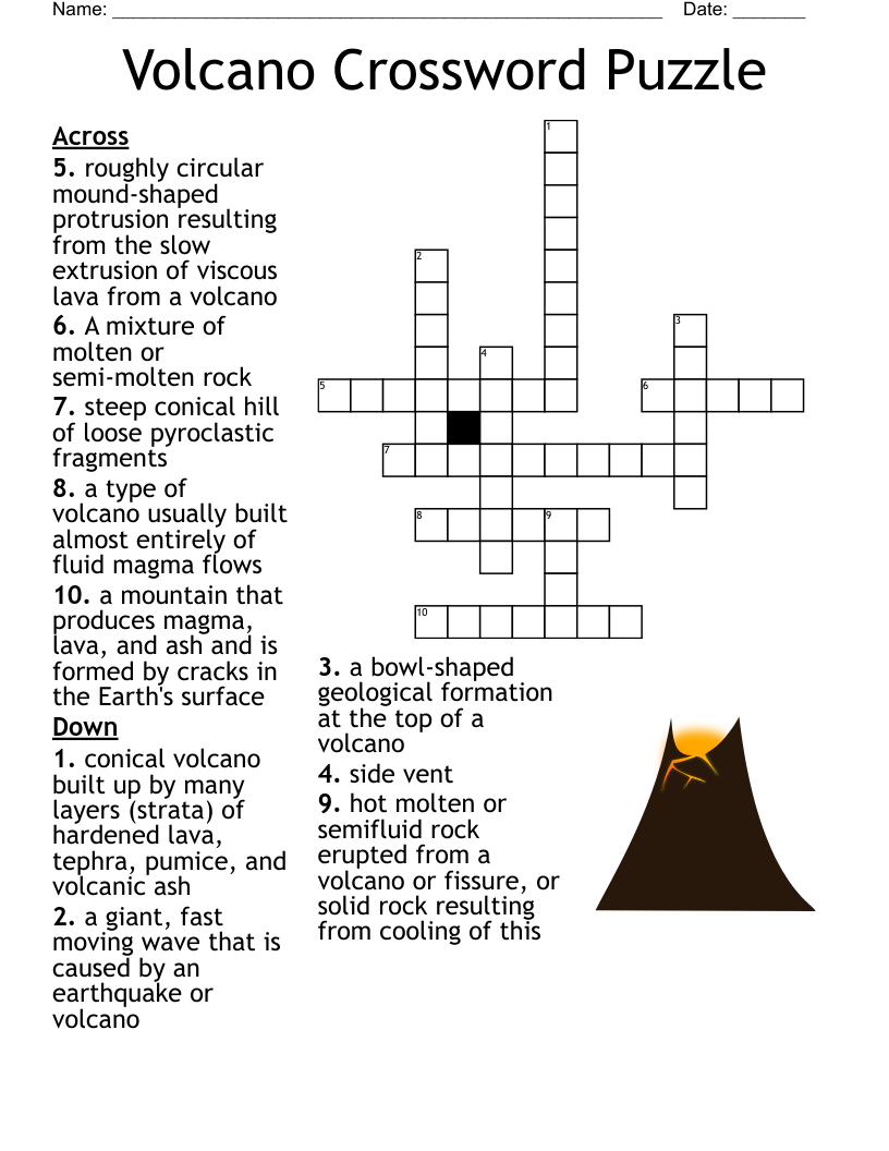 Volcano Crossword Puzzle