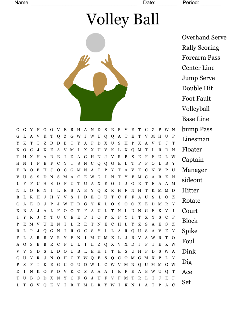 Volley Ball Word Search
