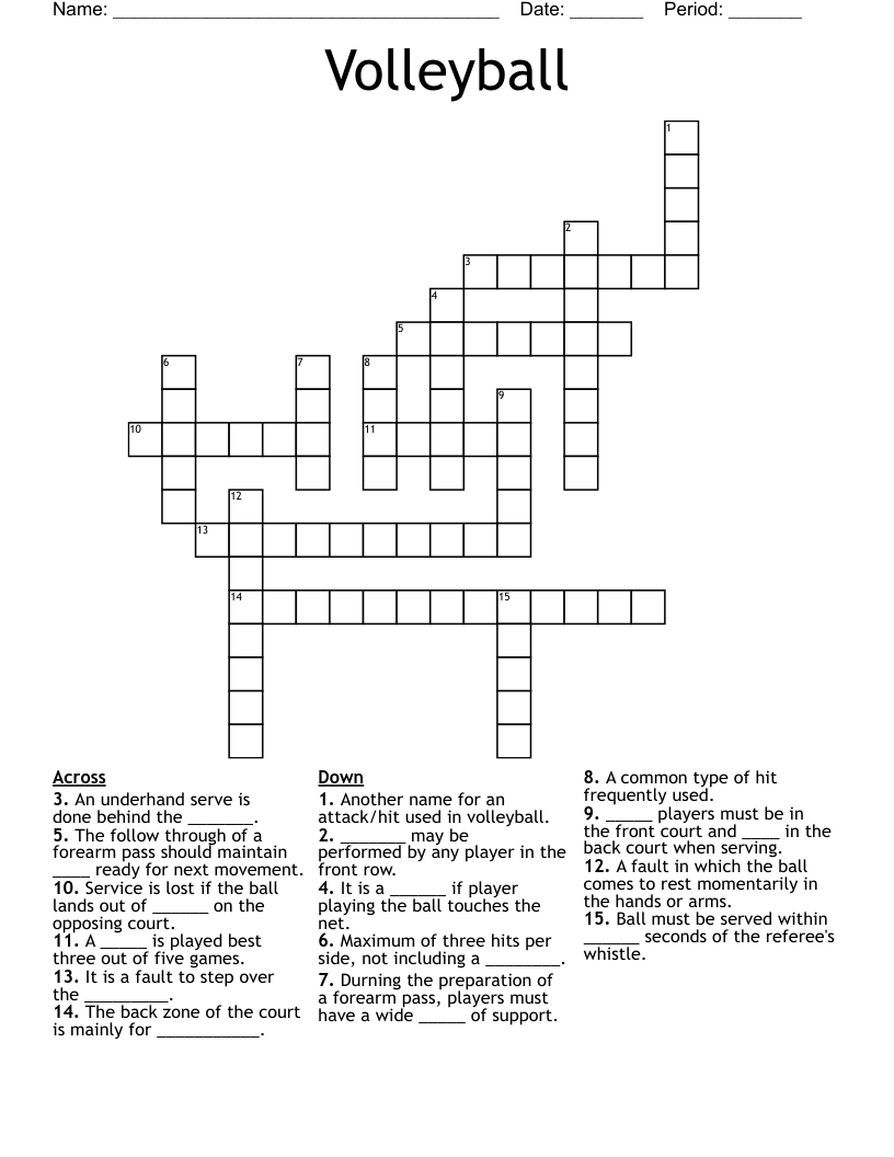 Volleyball  Crossword