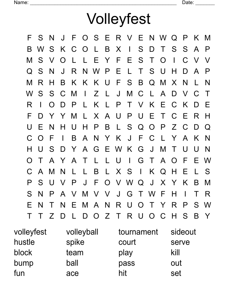 Volleyfest Word Search