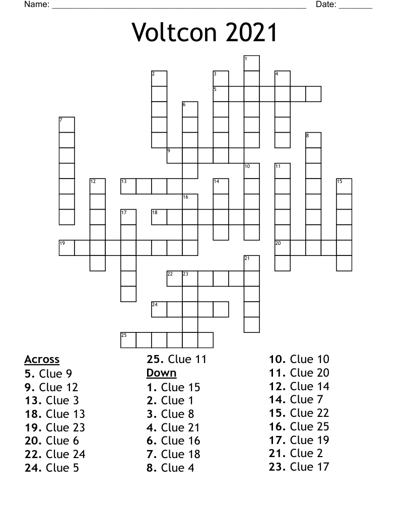 Voltcon 2021 Crossword