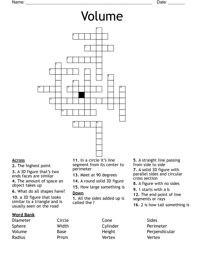 Volume Crossword