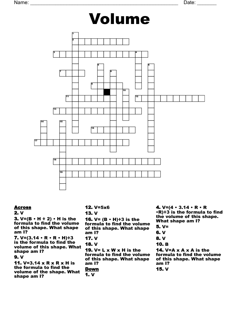 Volume Crossword