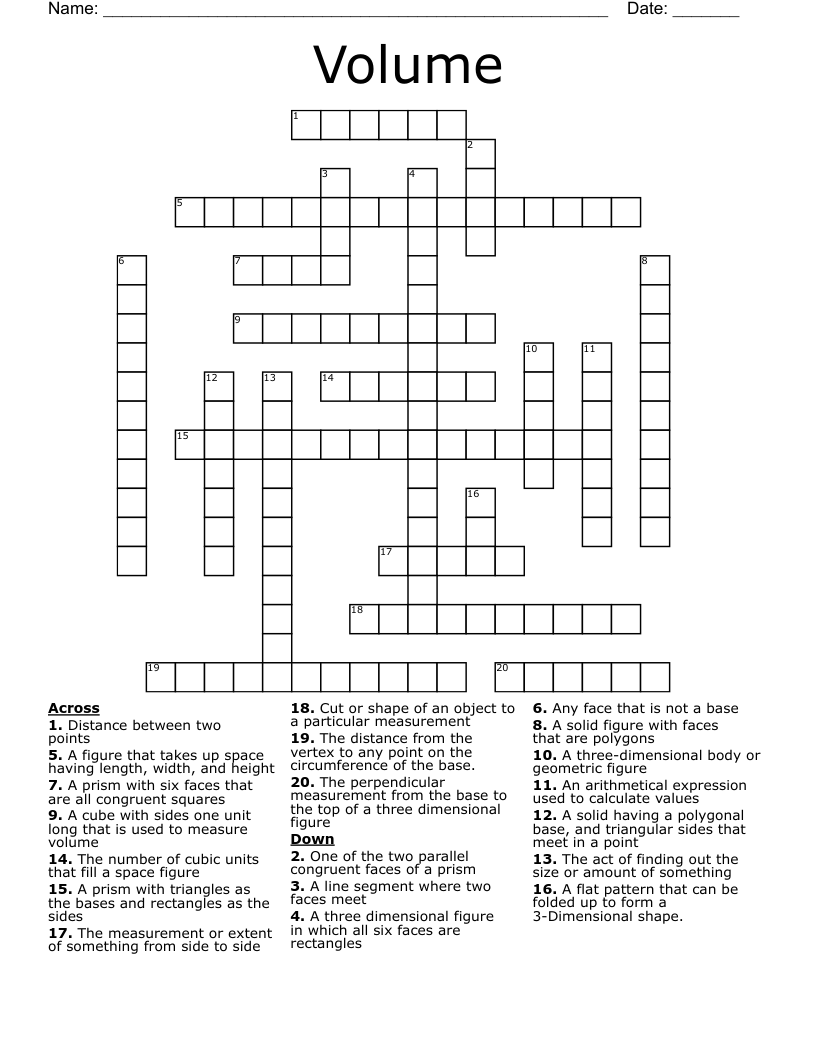Volume Crossword