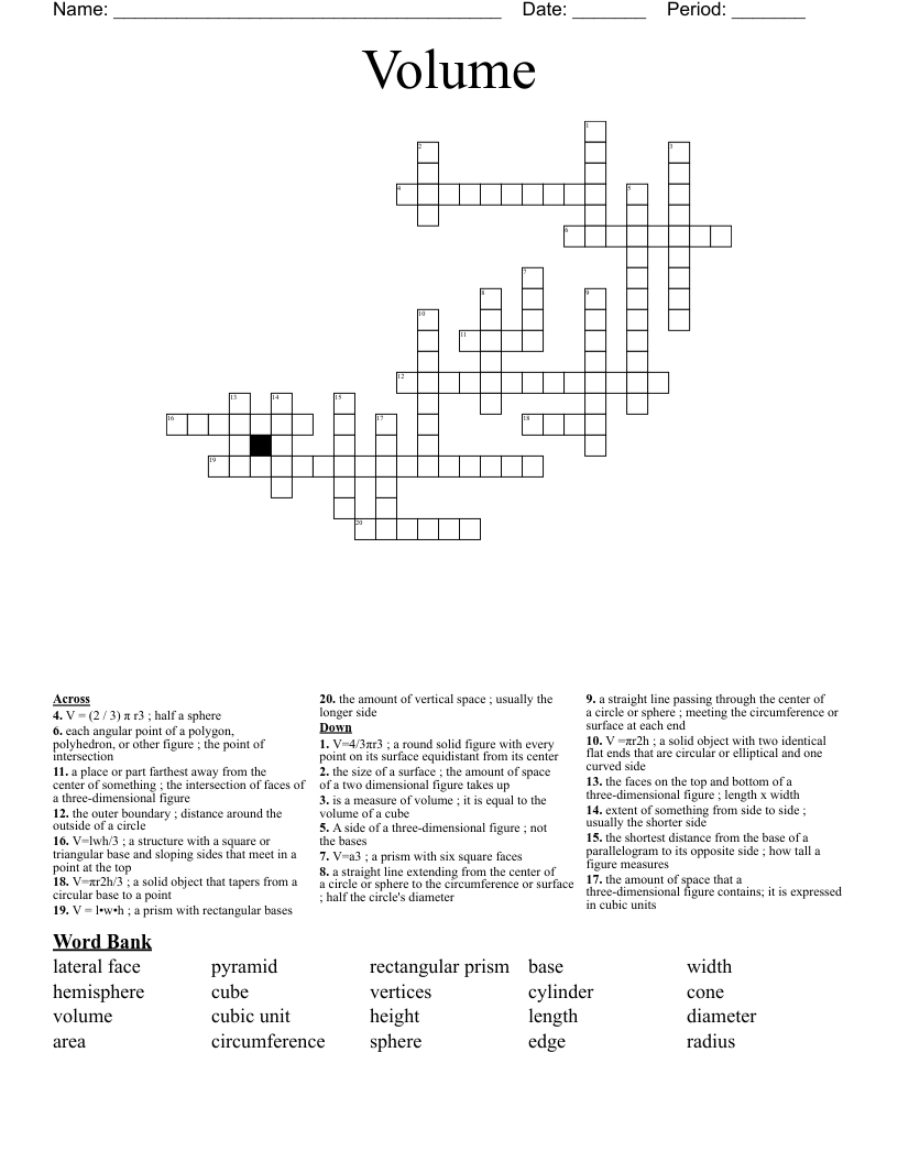 Volume Crossword
