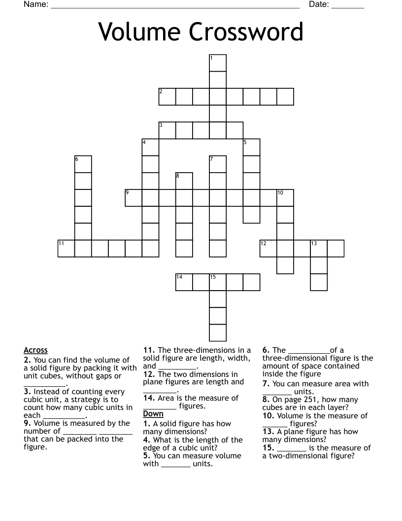 Volume Crossword