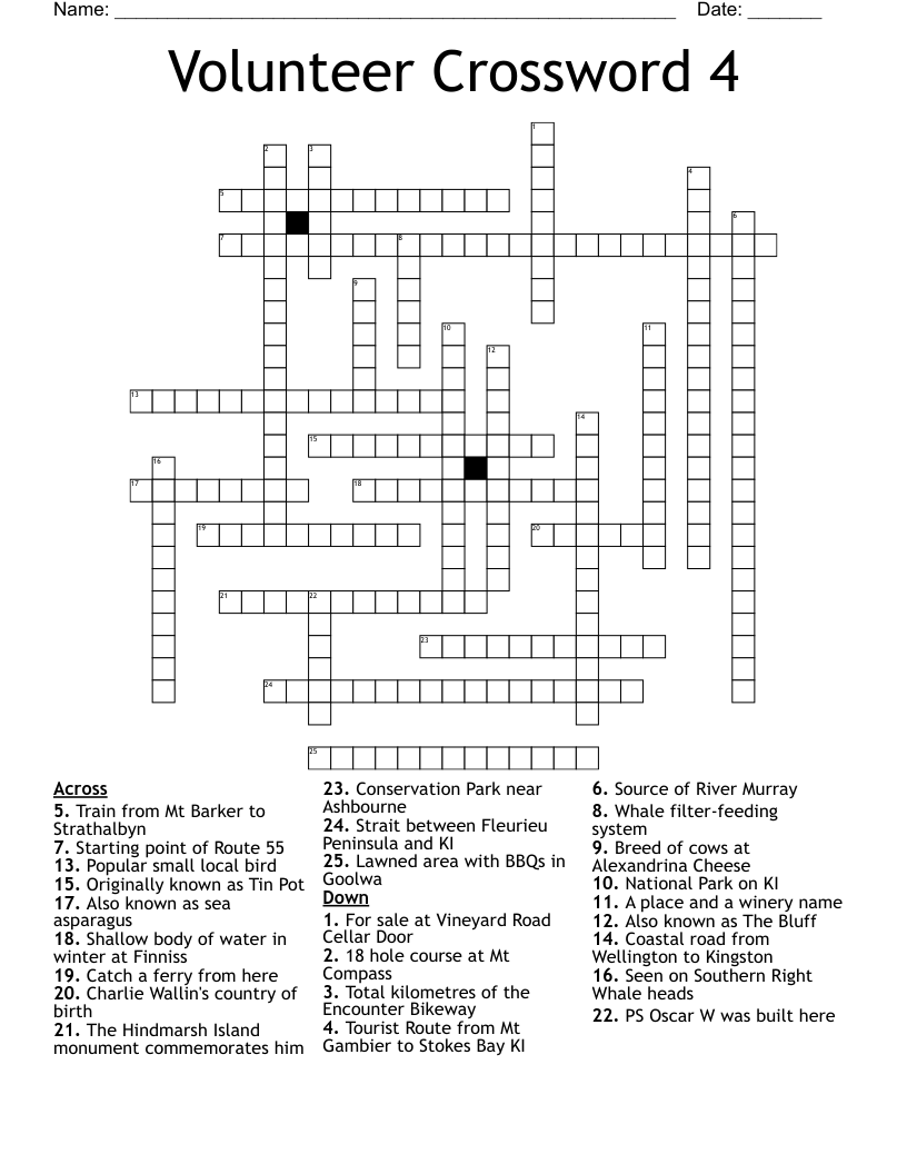 Volunteer Crossword 4
