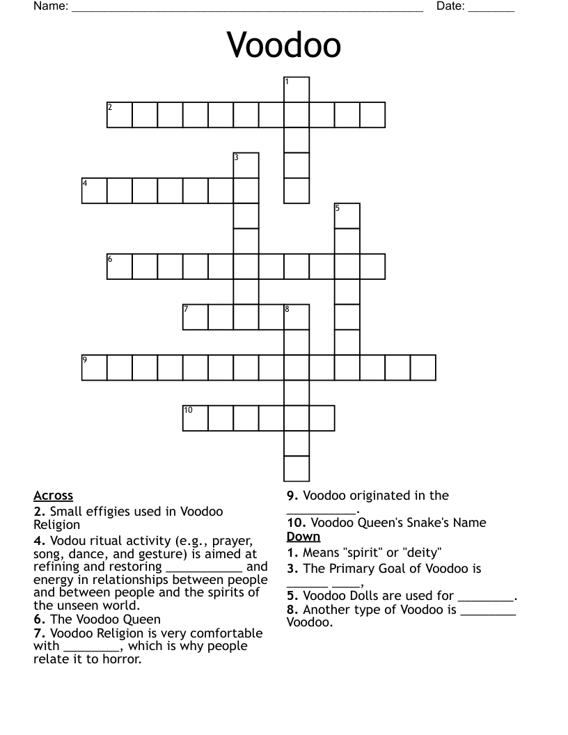 Voodoo  Crossword