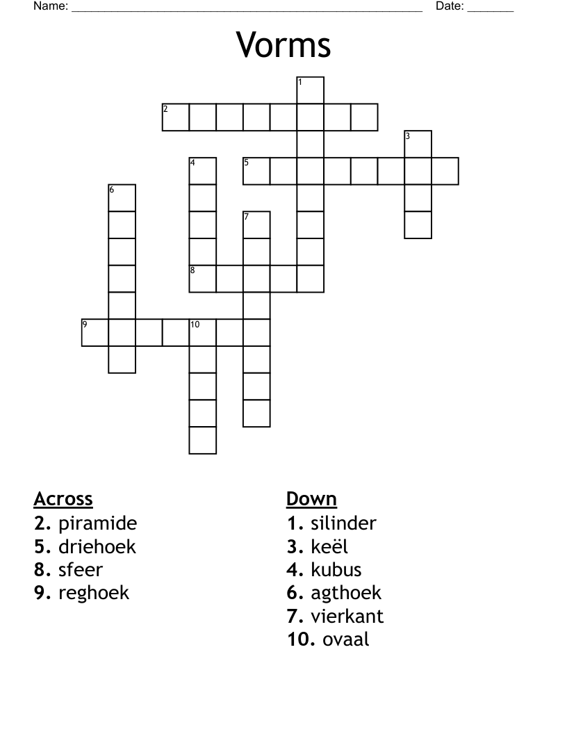 Vorms Crossword