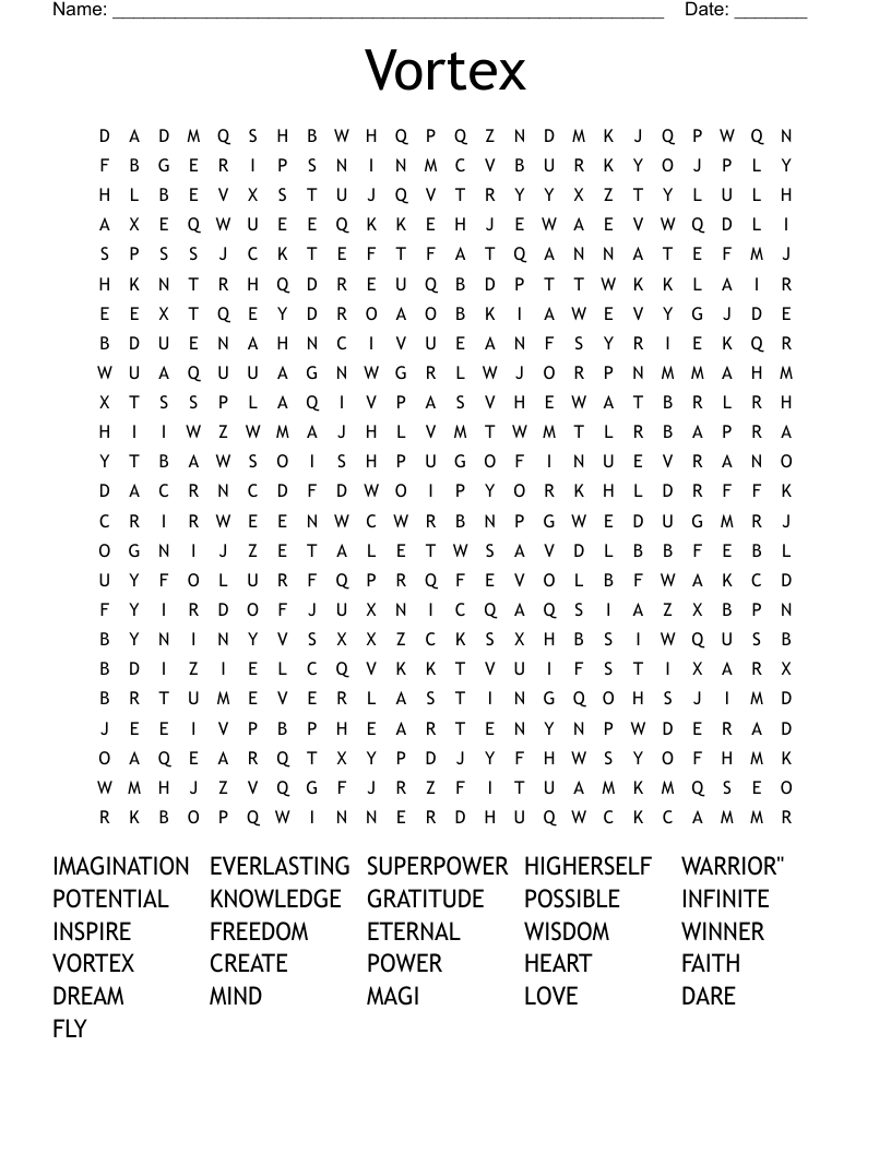 Vortex Word Search