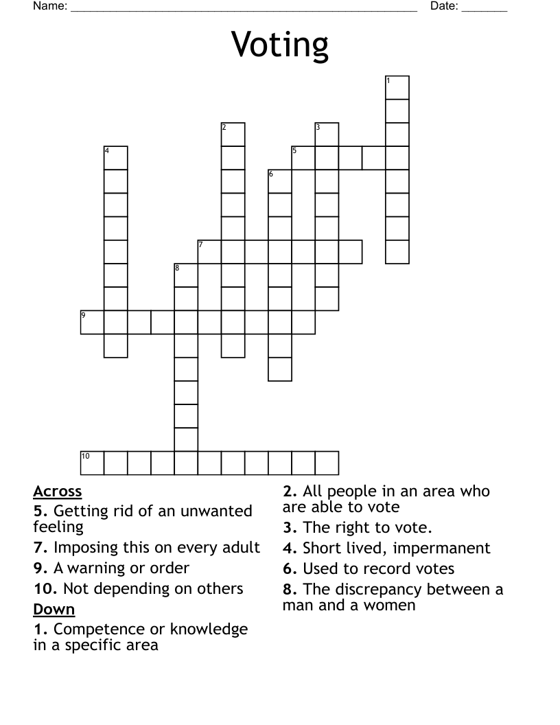 Voting Crossword