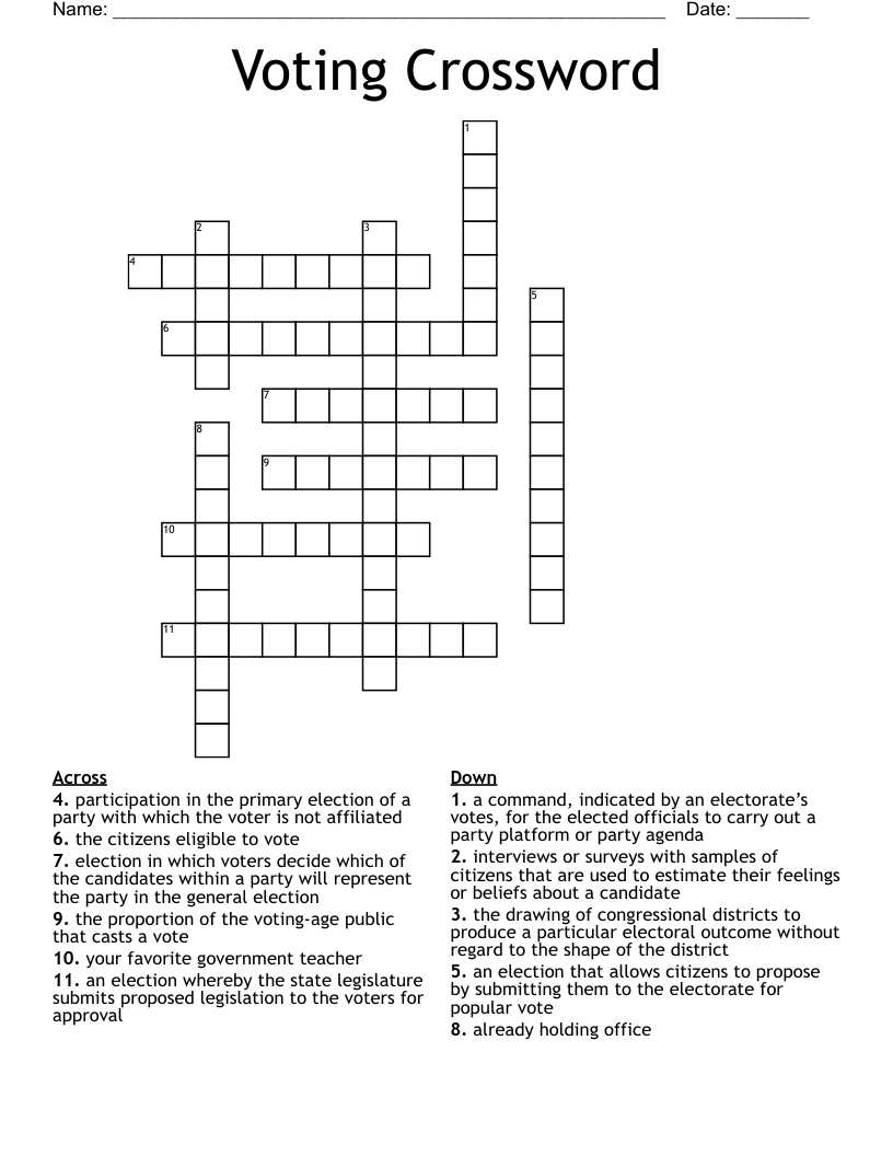 Voting Crossword