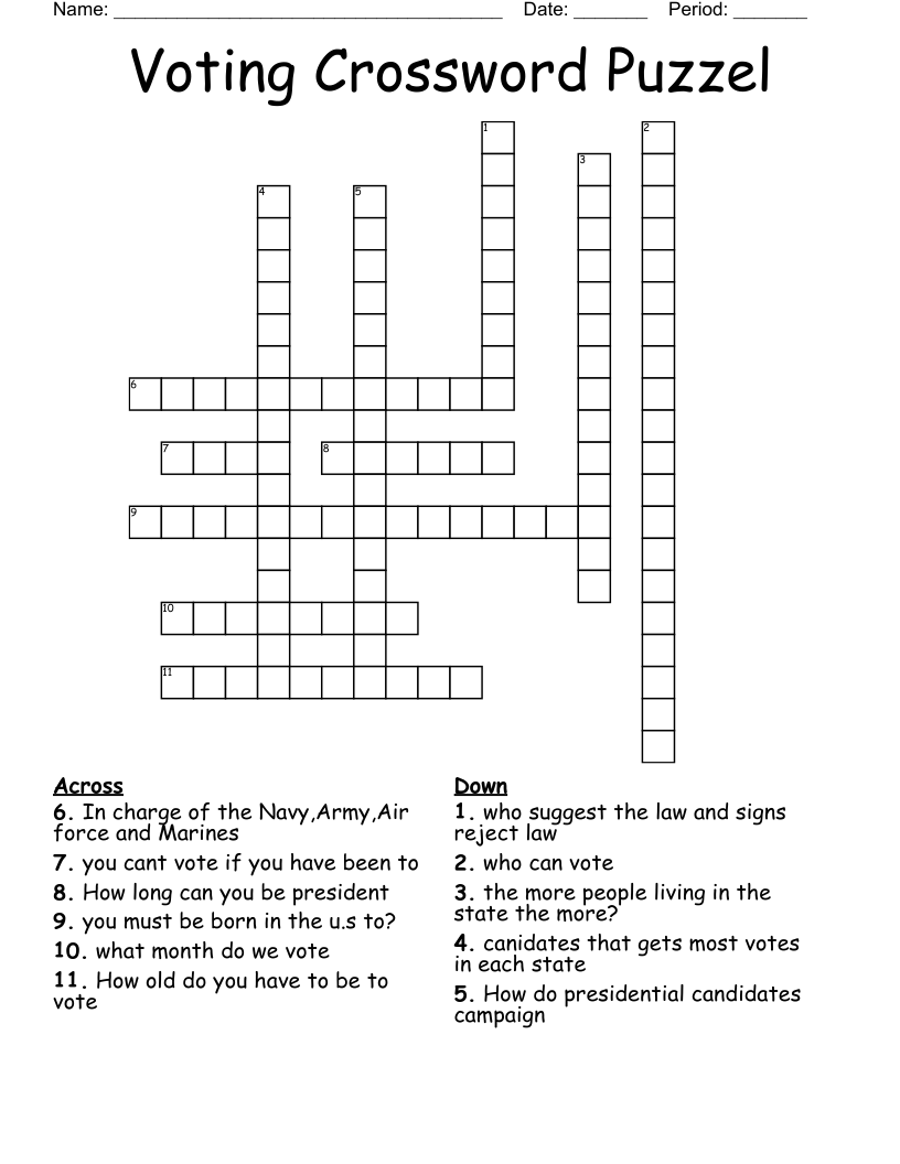 Voting Crossword Puzzel