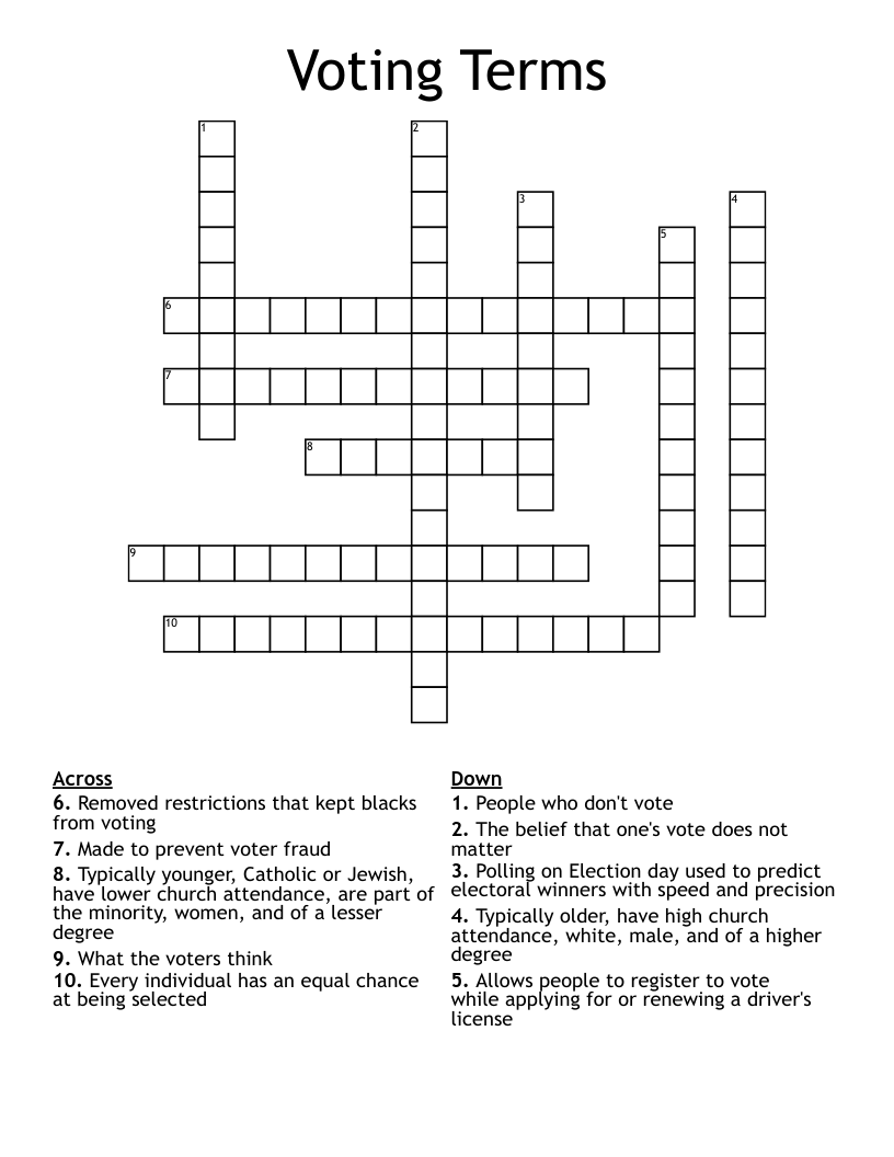 Voting Terms  Crossword