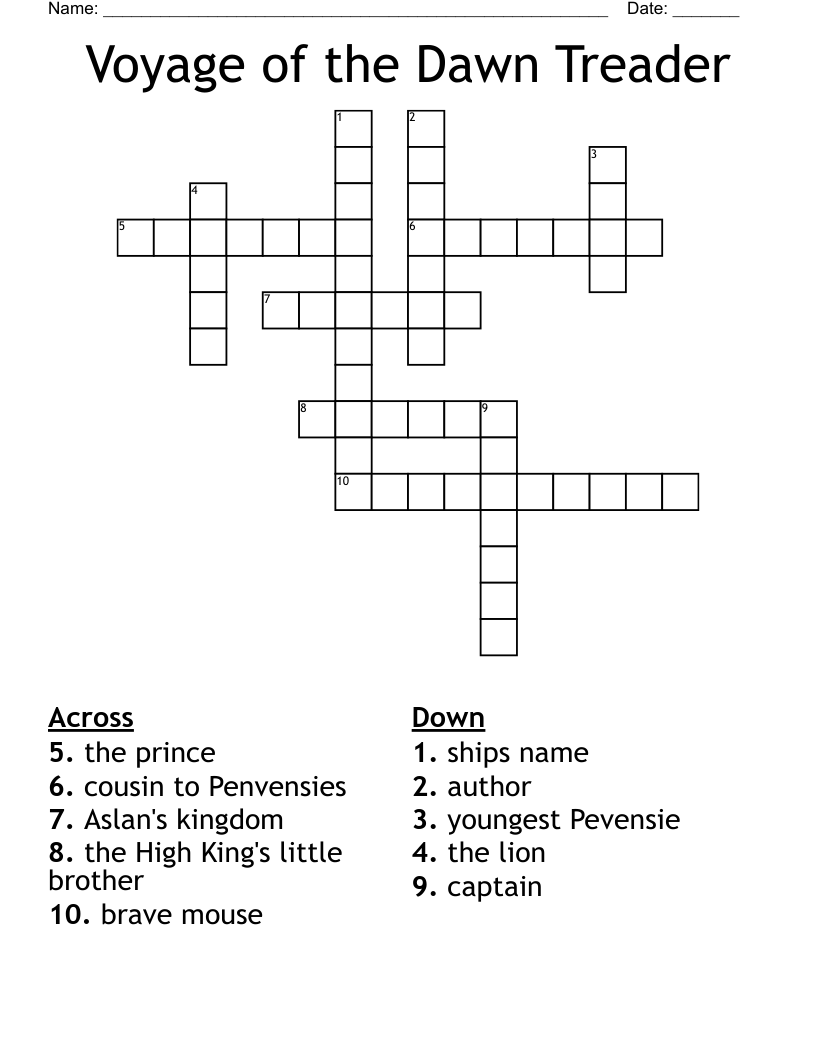 Voyage of the Dawn Treader Crossword