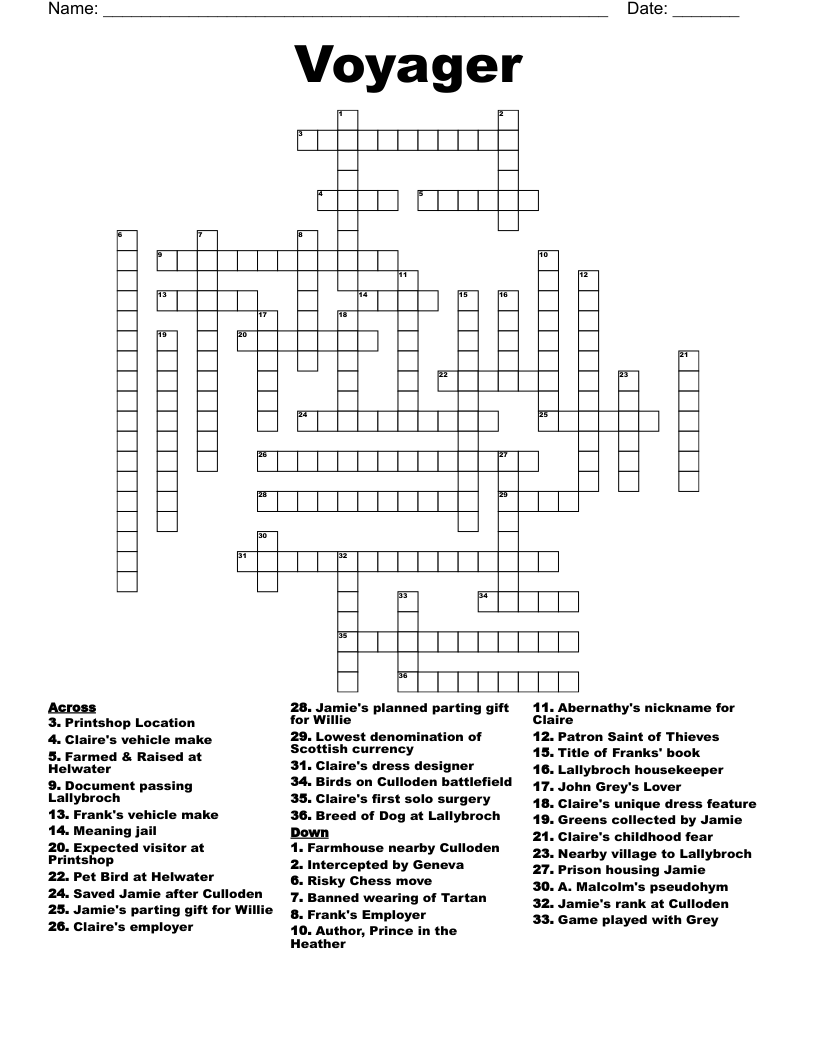 Voyager Crossword