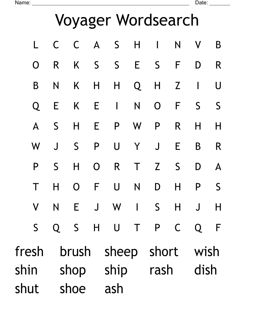 Voyager Wordsearch