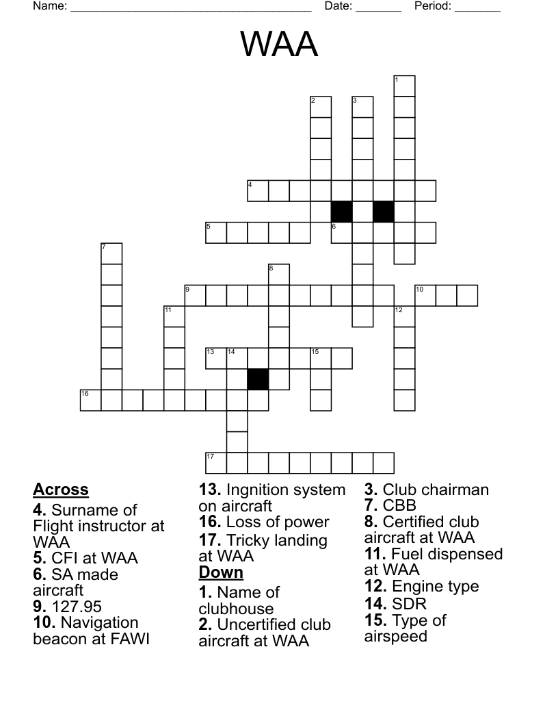WAA Crossword