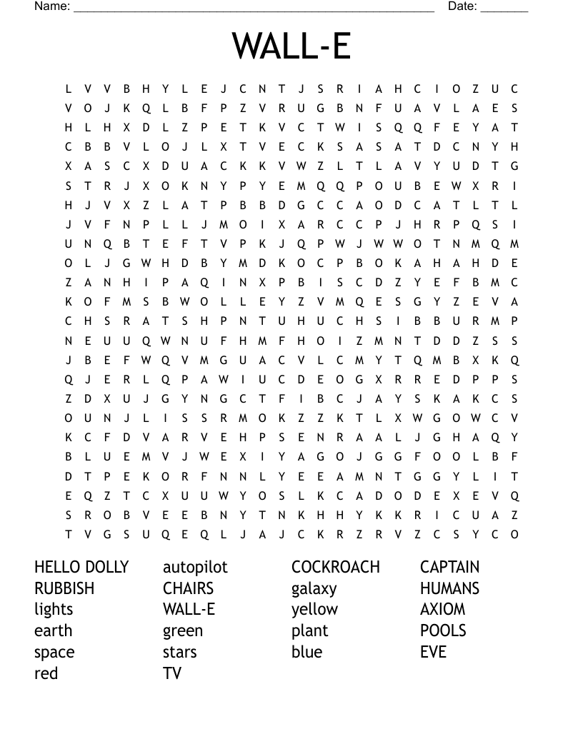 WALL-E Word Search