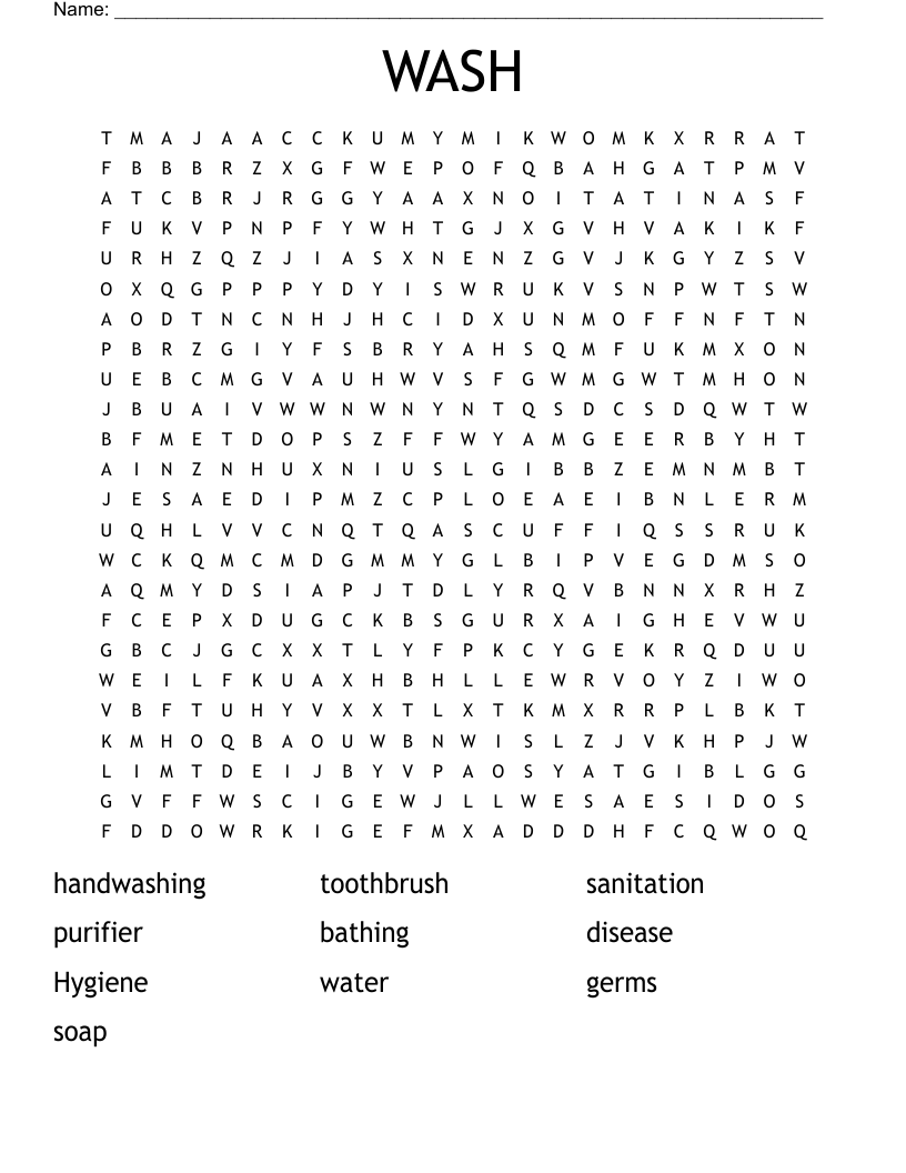 WASH Word Search