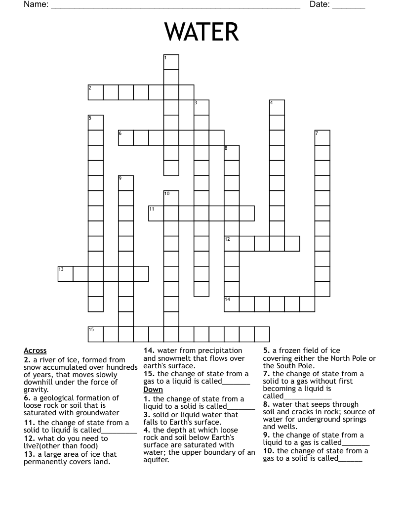 WATER Crossword