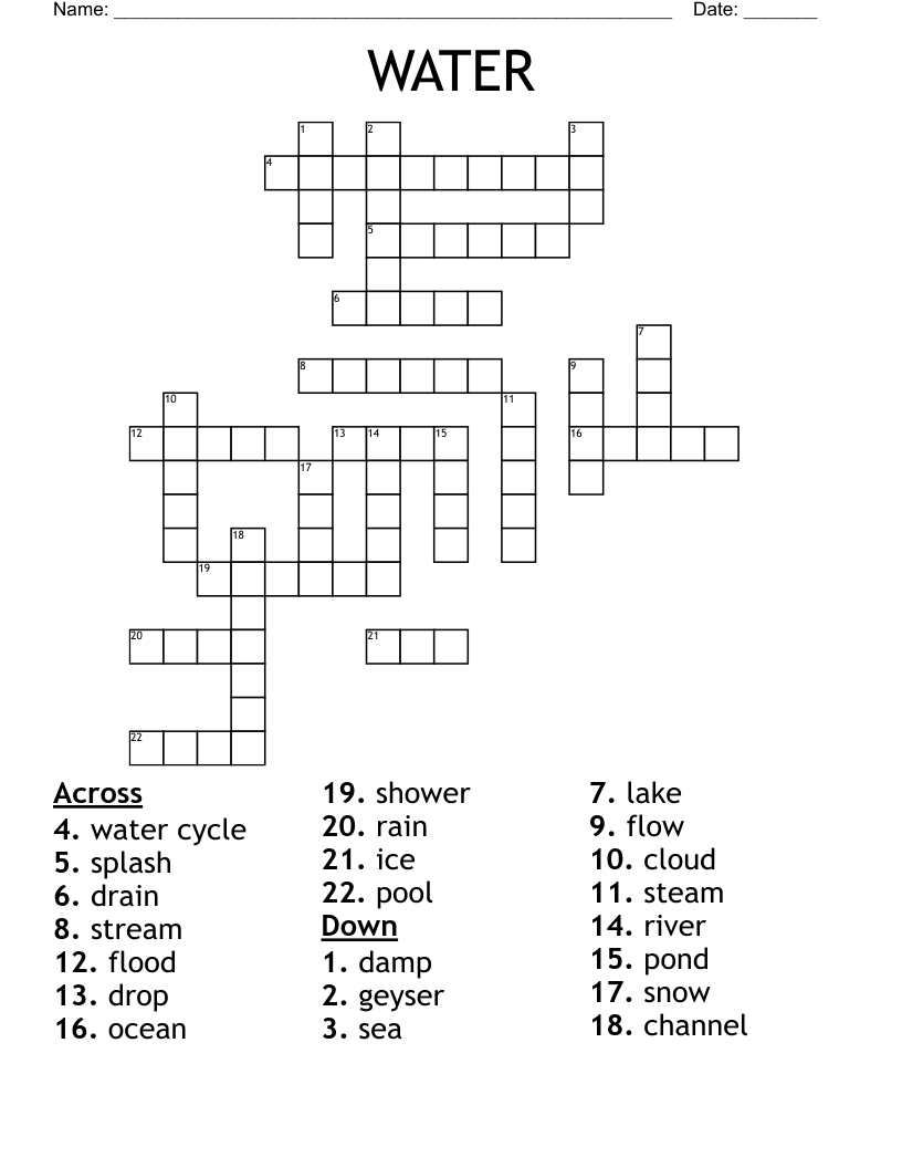 WATER Crossword