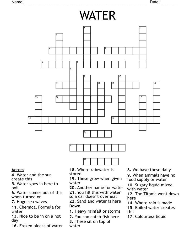 WATER Crossword
