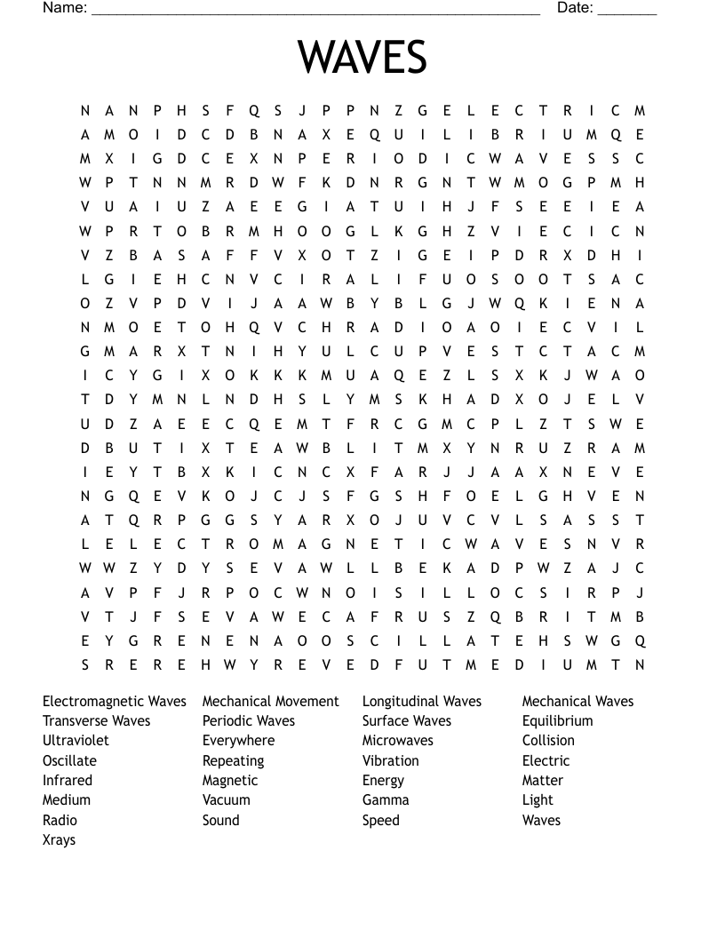 WAVES Word Search