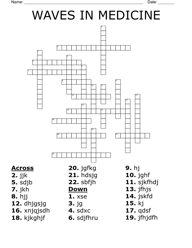 WAVES IN MEDICINE Crossword