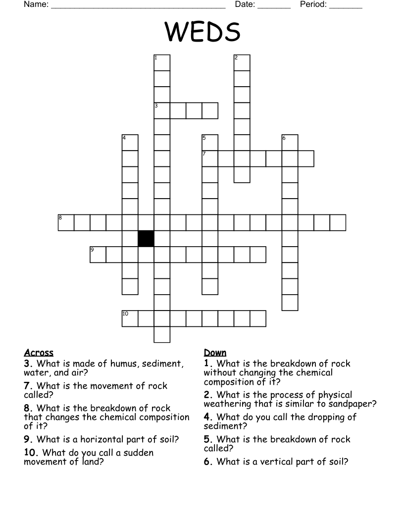 WEDS Crossword