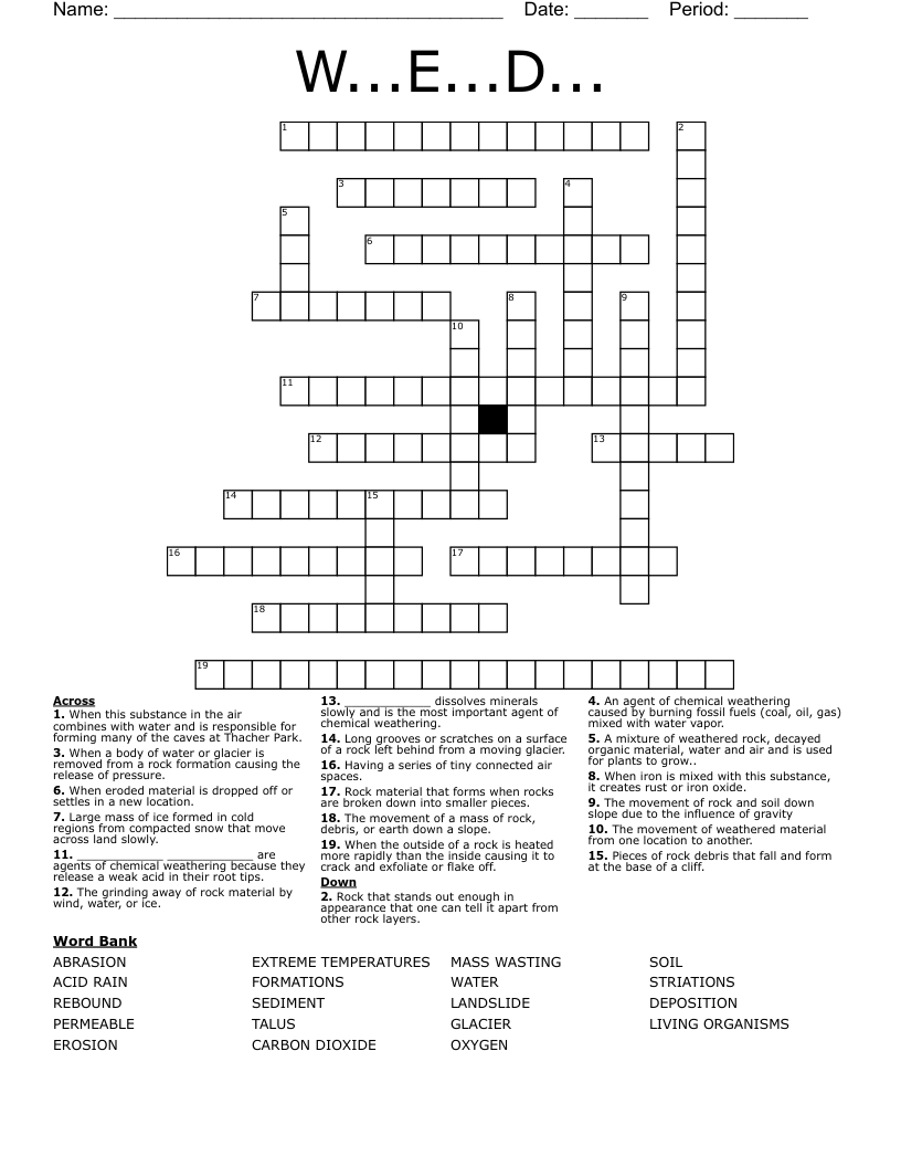 W...E...D... Crossword